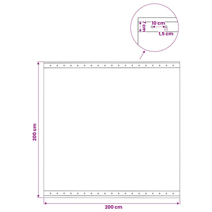 Tarpaulin with Eyelets Green 2 x 2 m 260 gsm PE