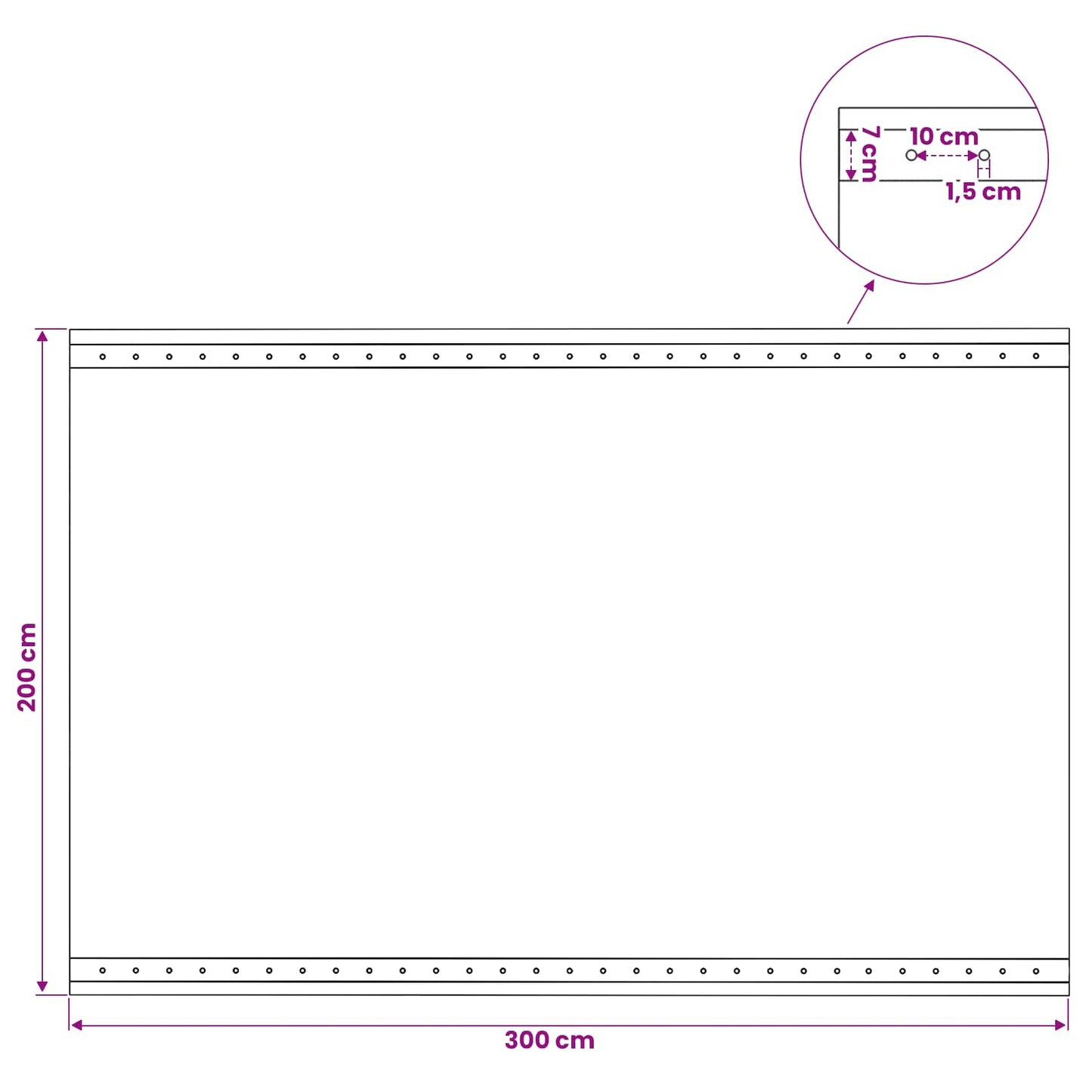 Tarpaulin with Eyelets Green 2 x 3 m 260 gsm PE