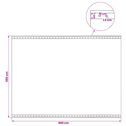 Tarpaulin with Eyelets Green 3 x 4 m 260 gsm PE