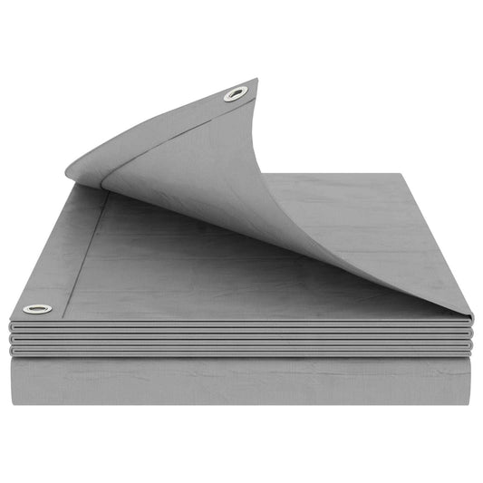 Tarpaulin with Eyelets Light Grey 6 x 12 m 90 gsm PE