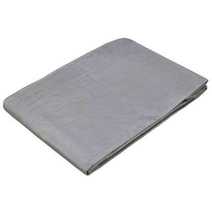 Tarpaulin with Eyelets Light Grey 6 x 12 m 90 gsm PE