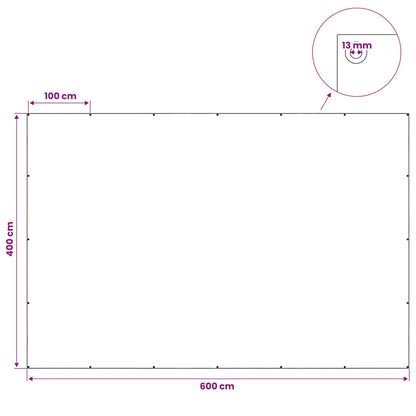Tarpaulin with Eyelets Light Grey 4 x 6 m 180 gsm PE