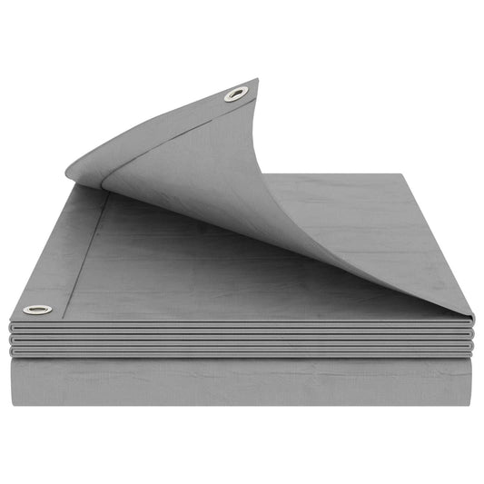 Tarpaulin with Eyelets Light Grey 6 x 8 m 180 gsm PE