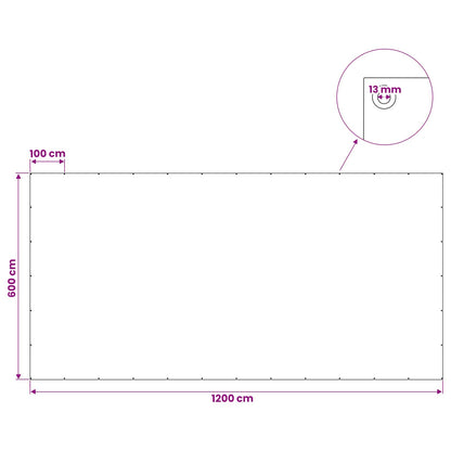 Tarpaulin with Eyelets Light Grey 6 x 12 m 260 gsm PE
