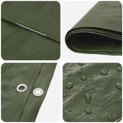 Tarpaulin with Eyelets Green 3 x 3 m 90 gsm PE