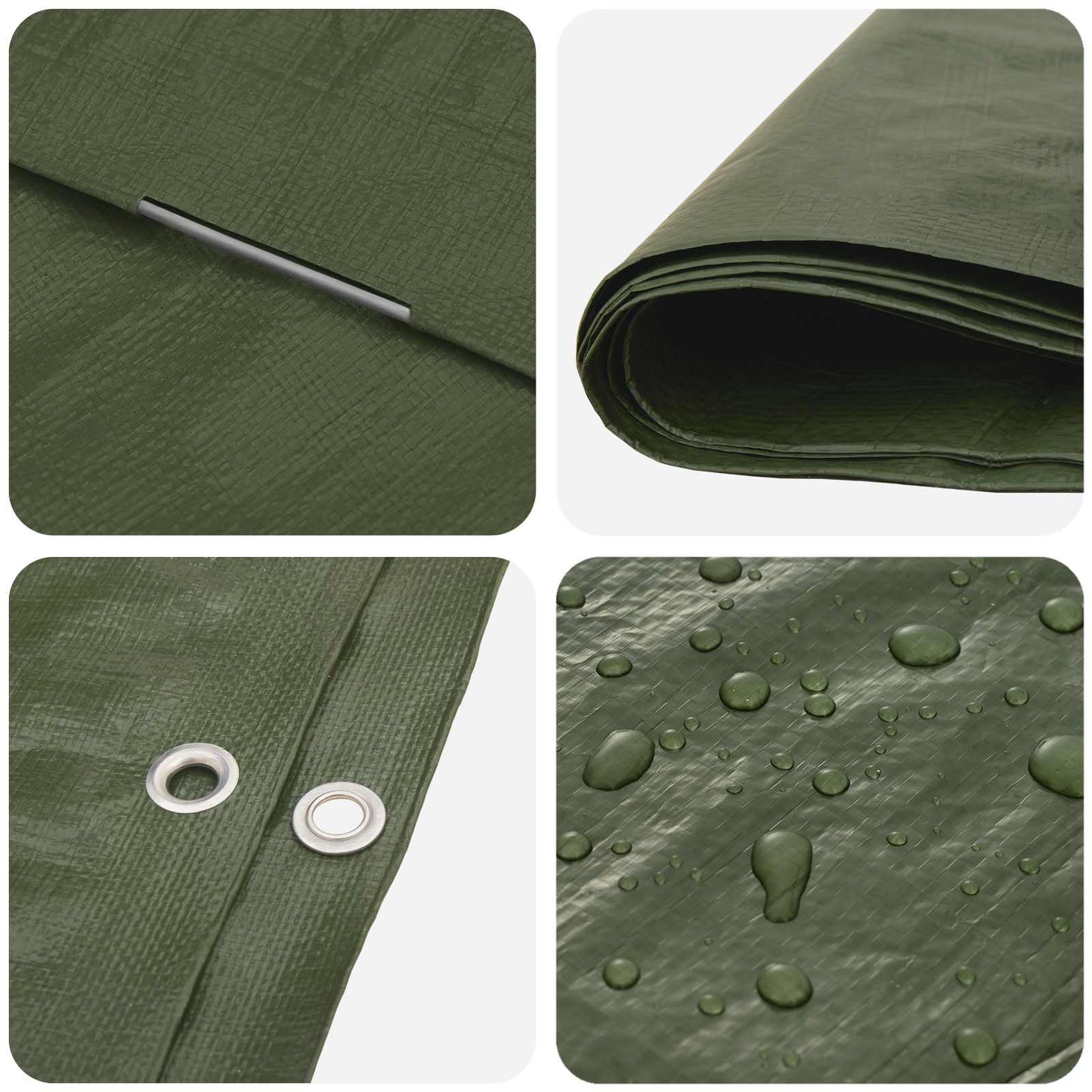 Tarpaulin with Eyelets Green 6 x 10 m 90 gsm PE