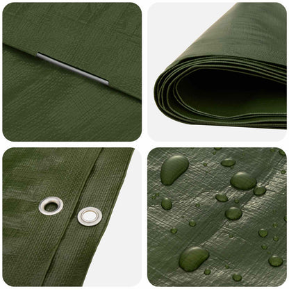 Tarpaulin with Eyelets Green 8 x 8 m 180 gsm PE