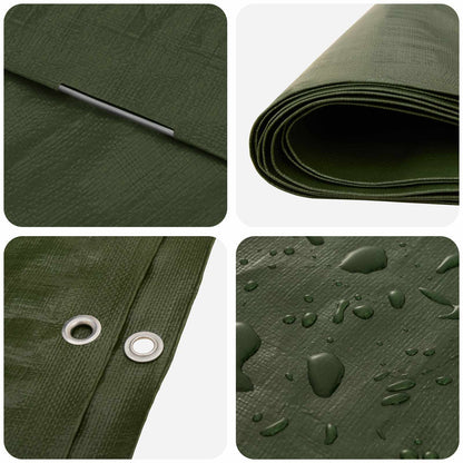 Tarpaulin with Eyelets Green 4 x 6 m 260 gsm PE