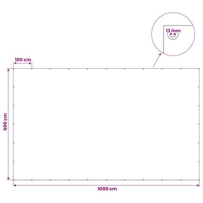 Tarpaulin with Eyelets Green 6 x 10 m 260 gsm PE