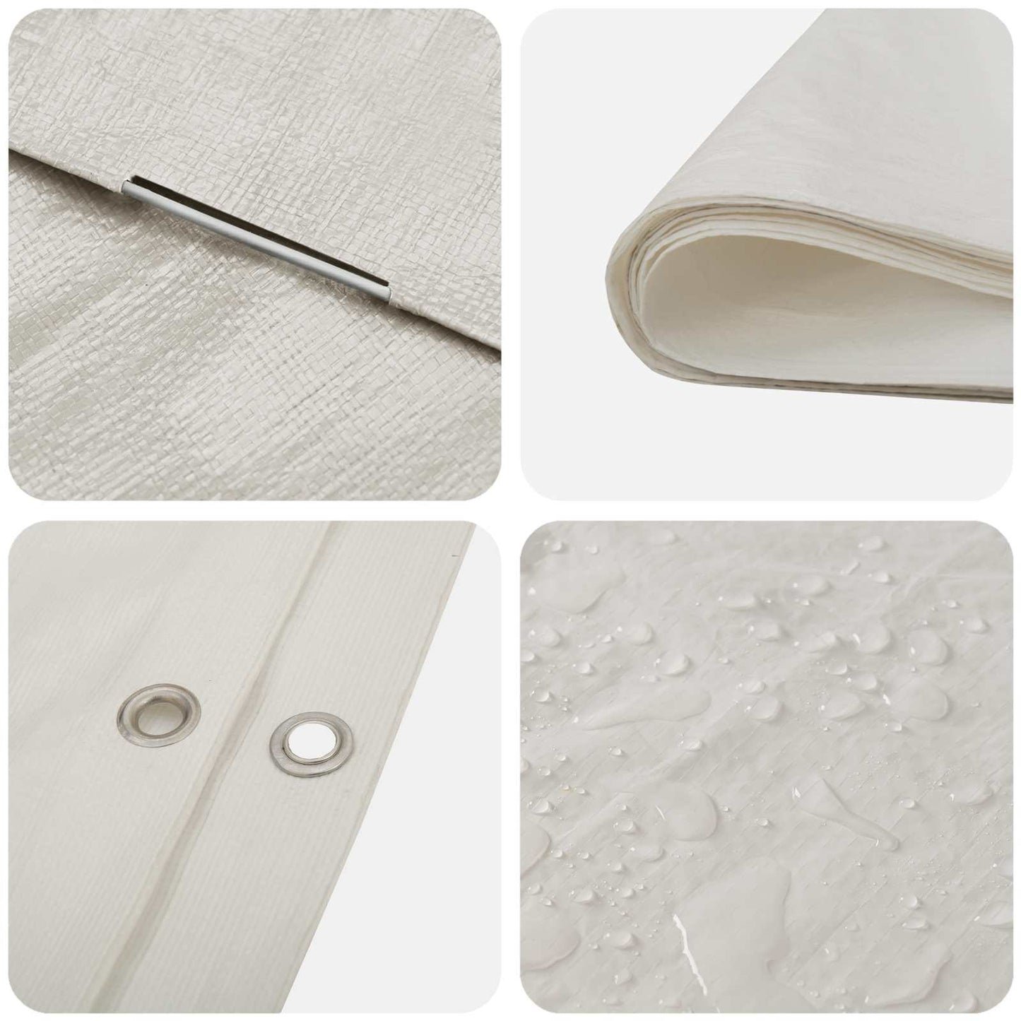 Tarpaulin with Eyelets White 2 x 3 m 90 gsm PE
