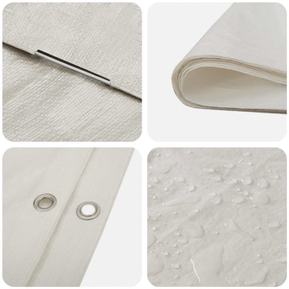 Tarpaulin with Eyelets White 3 x 3 m 90 gsm PE