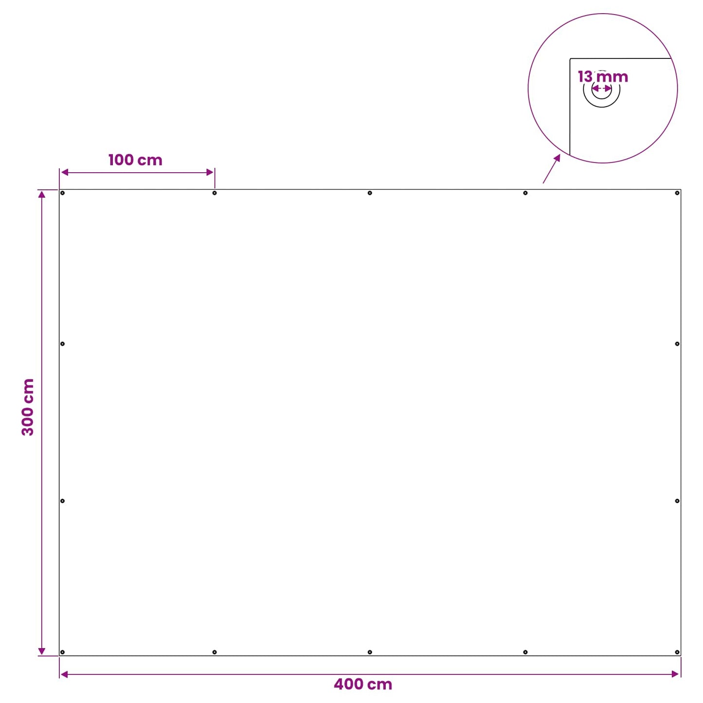 Tarpaulin with Eyelets White 3 x 4 m 90 gsm PE