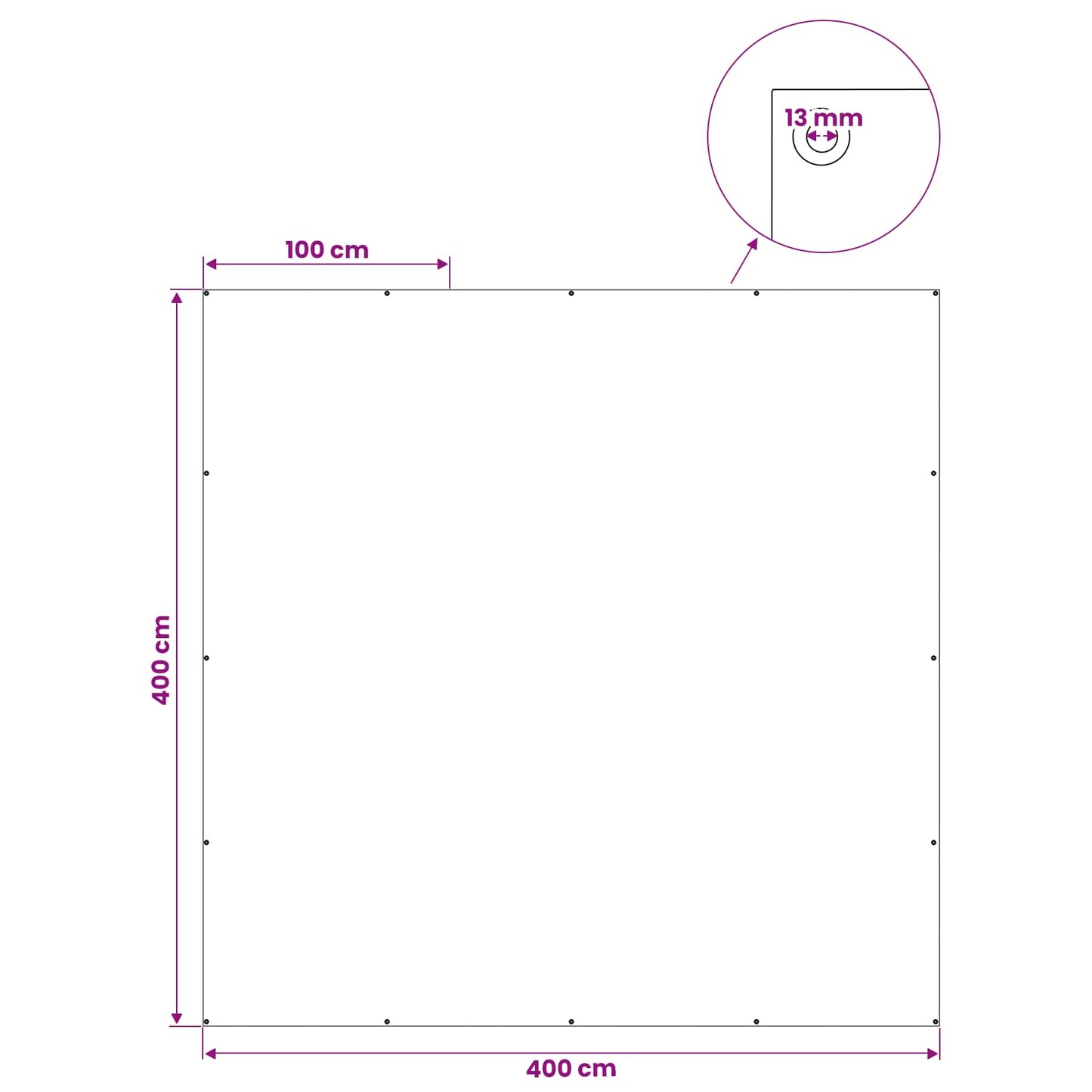 Tarpaulin with Eyelets White 4 x 4 m 90 gsm PE