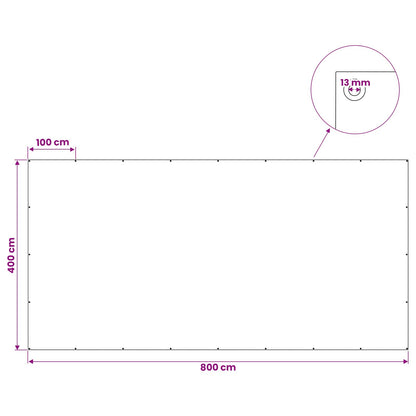 Tarpaulin with Eyelets White 4 x 8 m 90 gsm PE