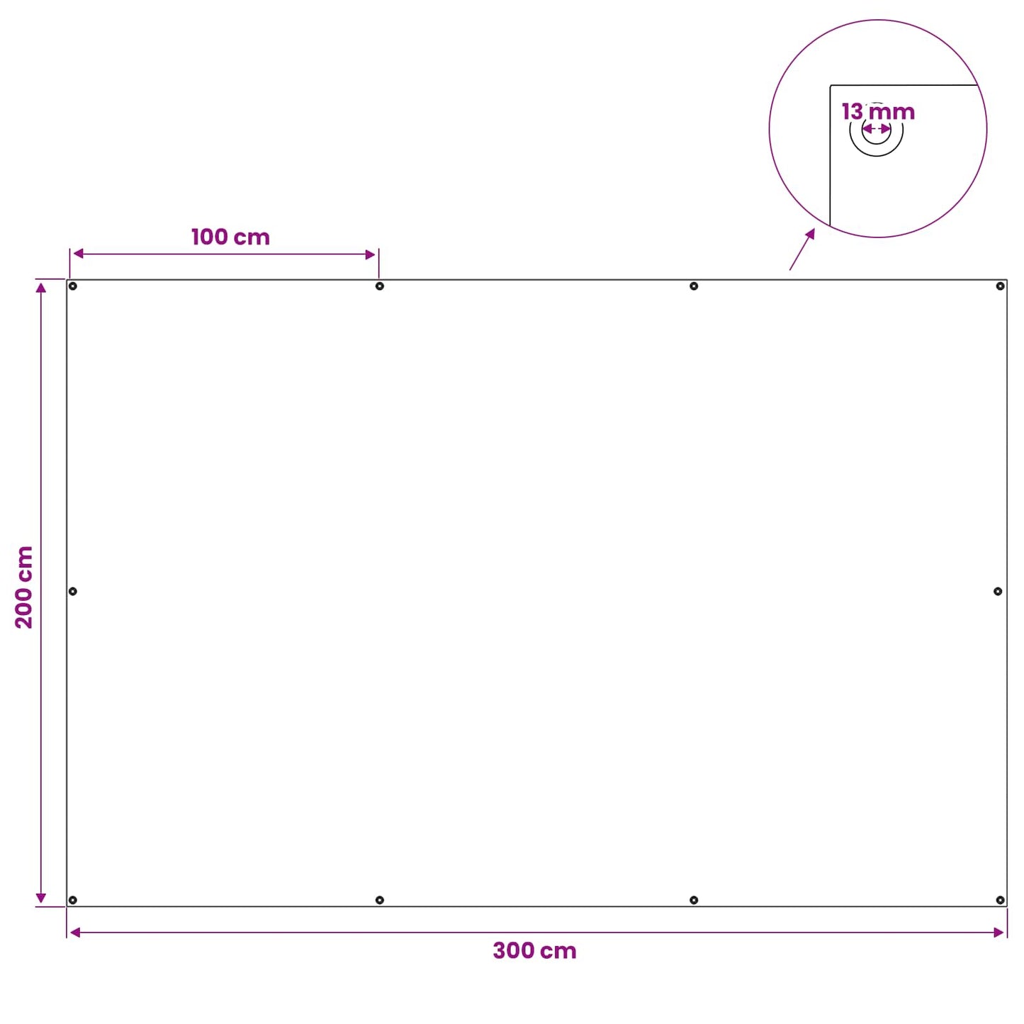 Tarpaulin with Eyelets White 2 x 3 m 180 gsm PE