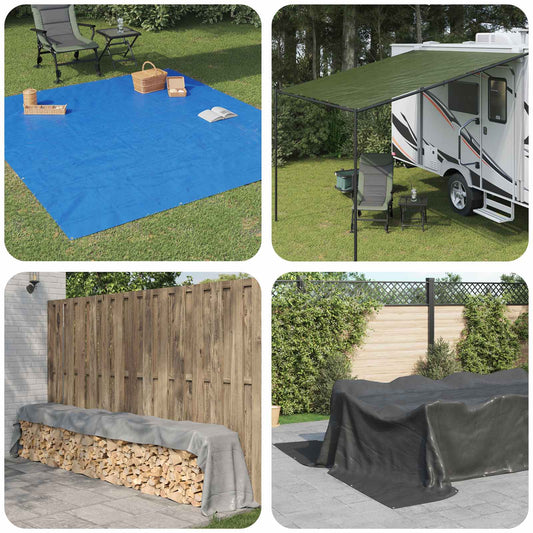 Tarpaulin with Eyelets White 6 x 10 m 180 gsm PE