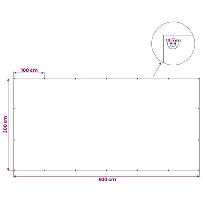 Tarpaulin with Eyelets White 3 x 6 m 260 gsm PE