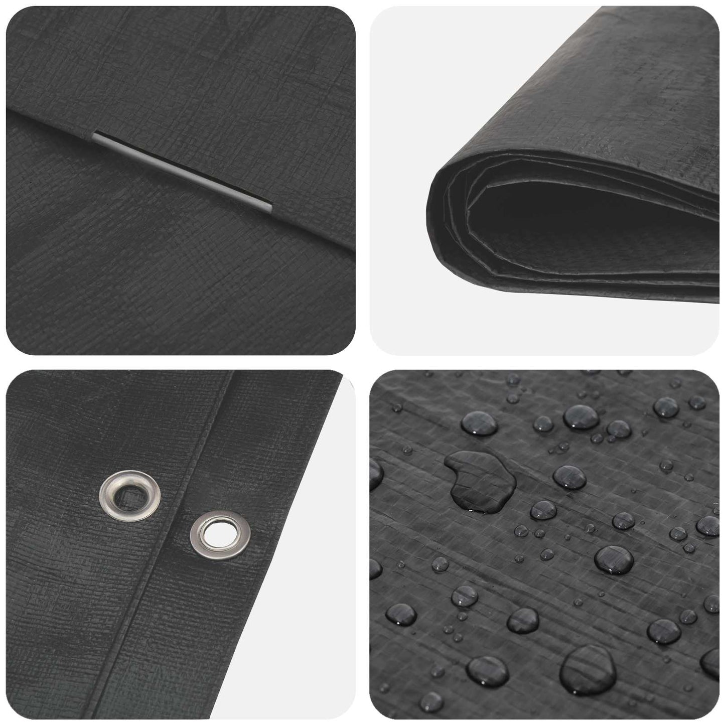 Tarpaulin with Eyelets Anthracite Grey 2 x 3 m 90 gsm PE