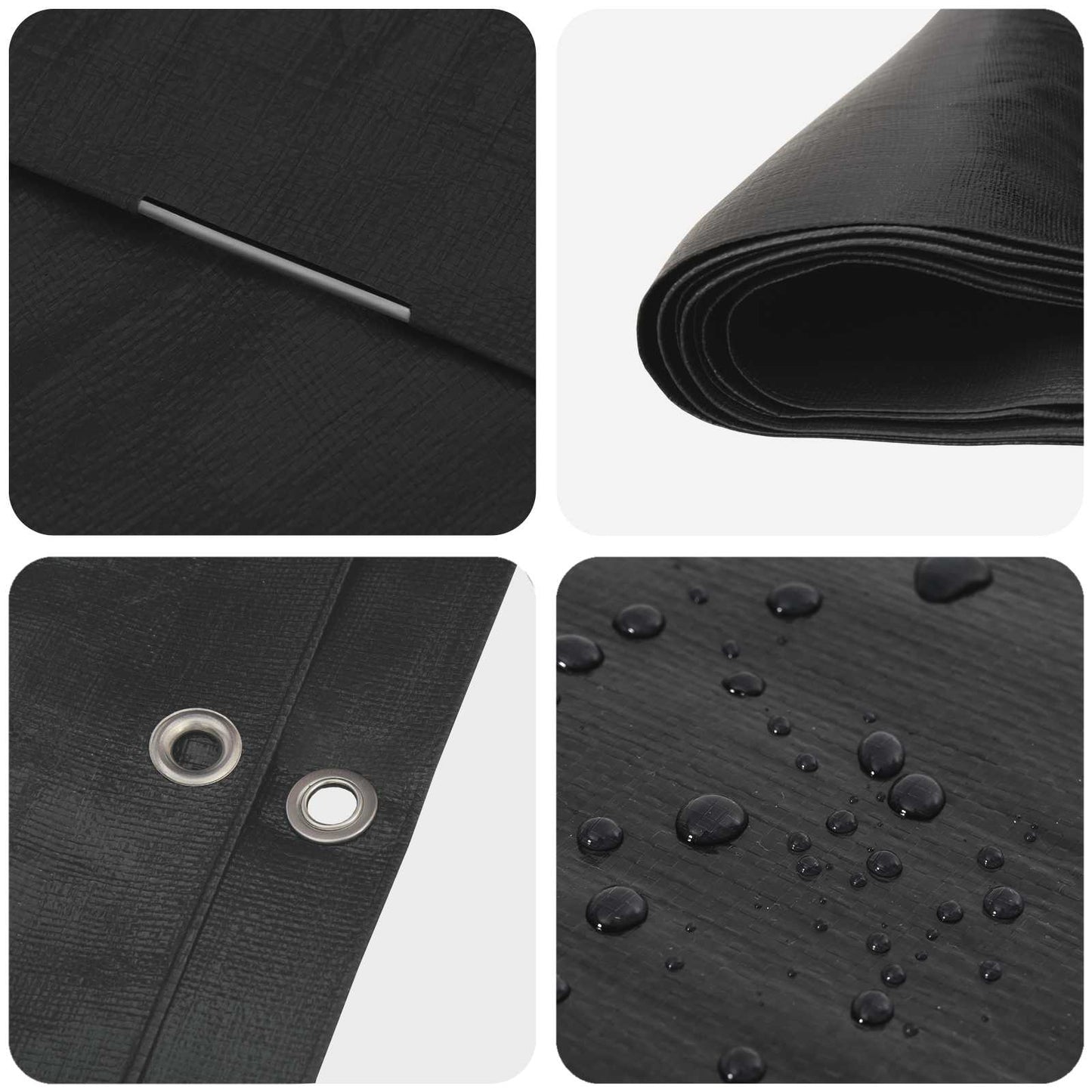 Tarpaulin with Eyelets Anthracite Grey 6 x 6 m 180 gsm PE