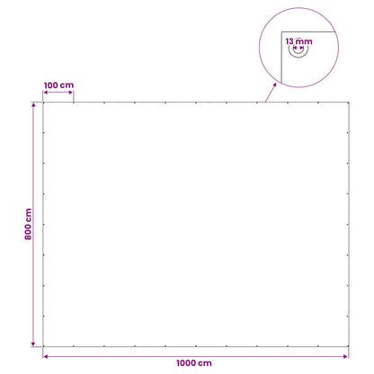 Tarpaulin with Eyelets Anthracite Grey 8 x 10 m 180 gsm PE