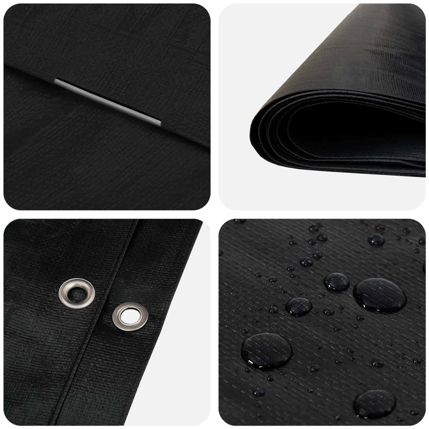 Tarpaulin with Eyelets Anthracite Grey 3 x 4 m 260 gsm PE