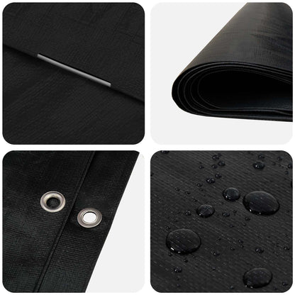 Tarpaulin with Eyelets Anthracite Grey 3 x 4 m 260 gsm PE