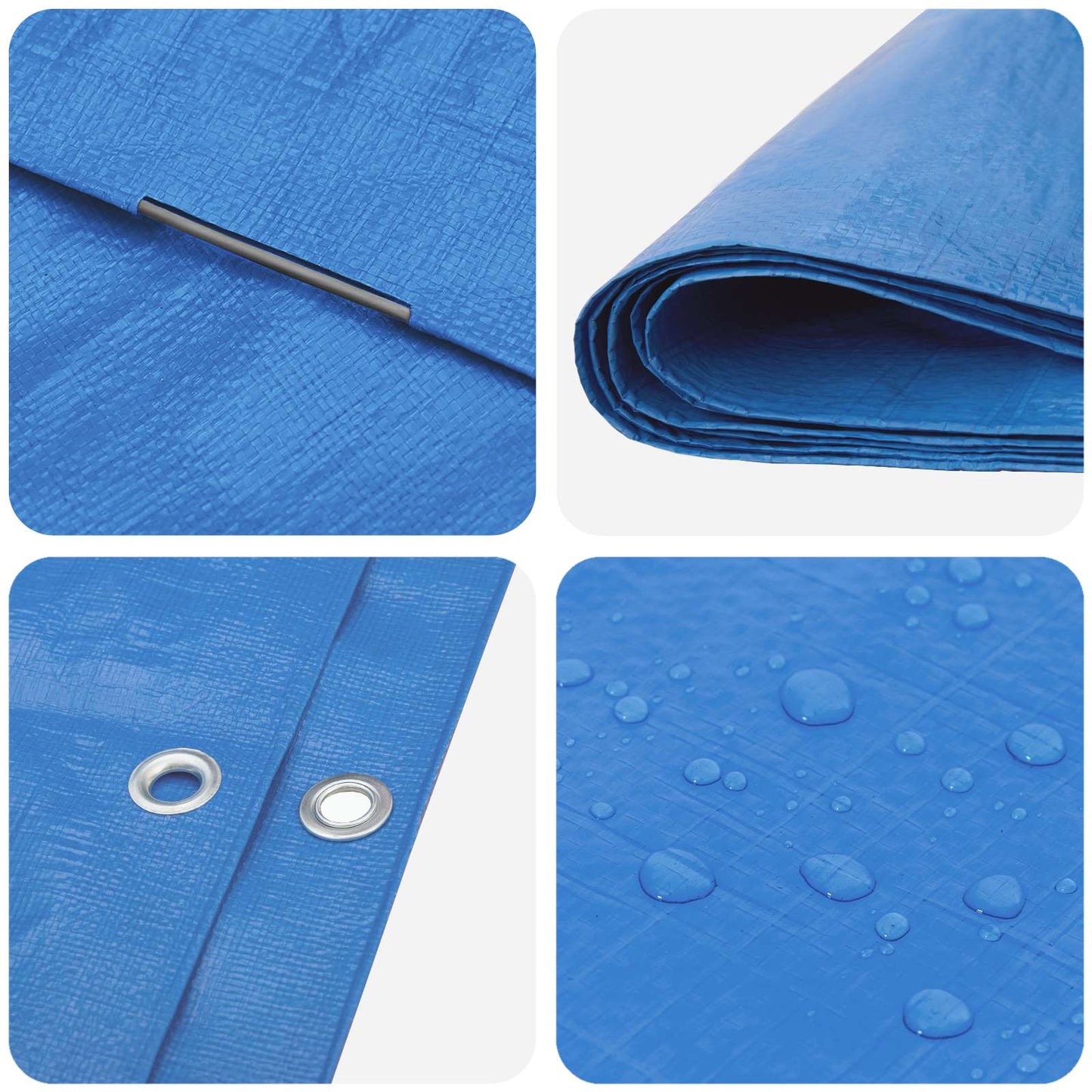 Tarpaulin with Eyelets Blue 4 x 4 m 90 gsm PE