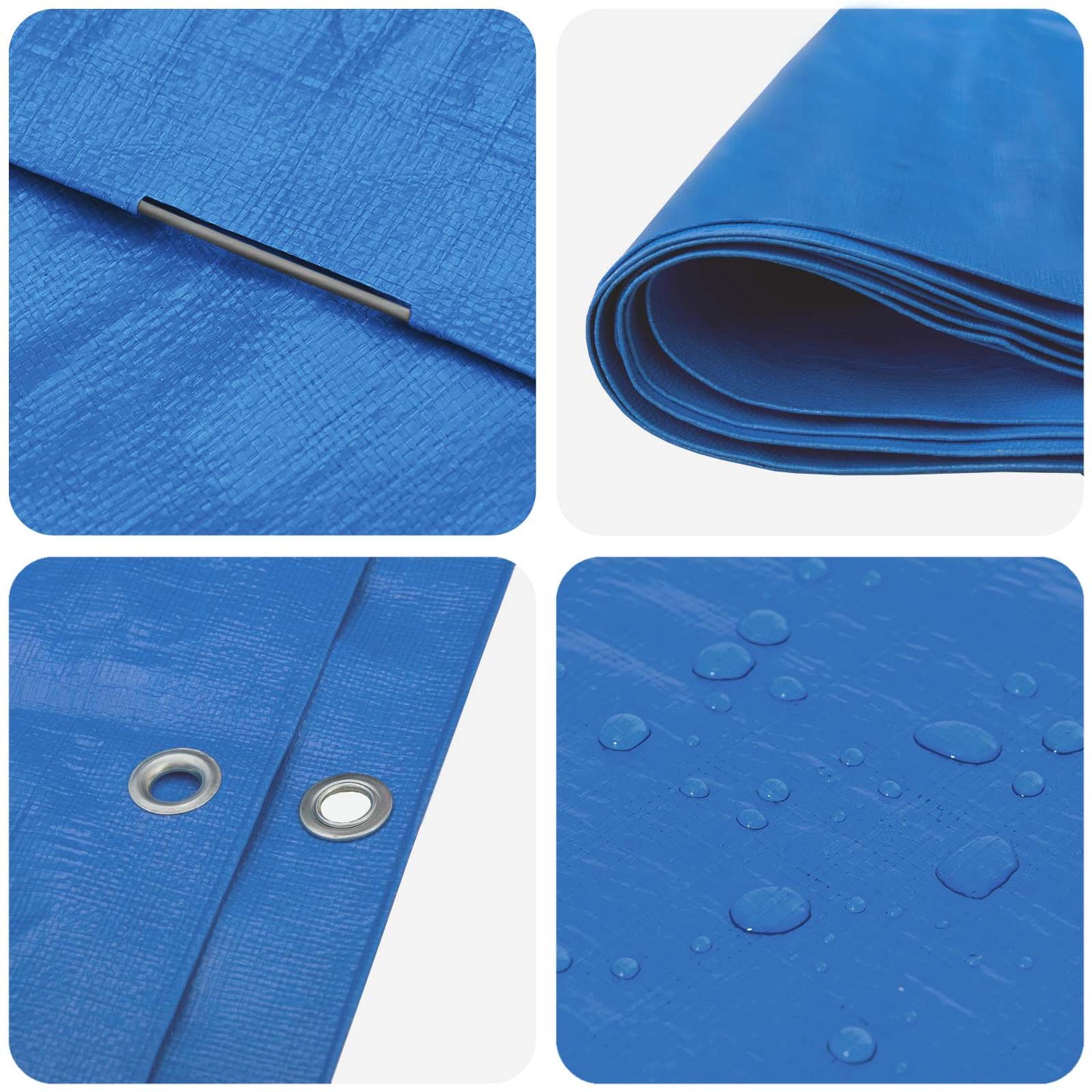 Tarpaulin with Eyelets Blue 6 x 6 m 180 gsm PE