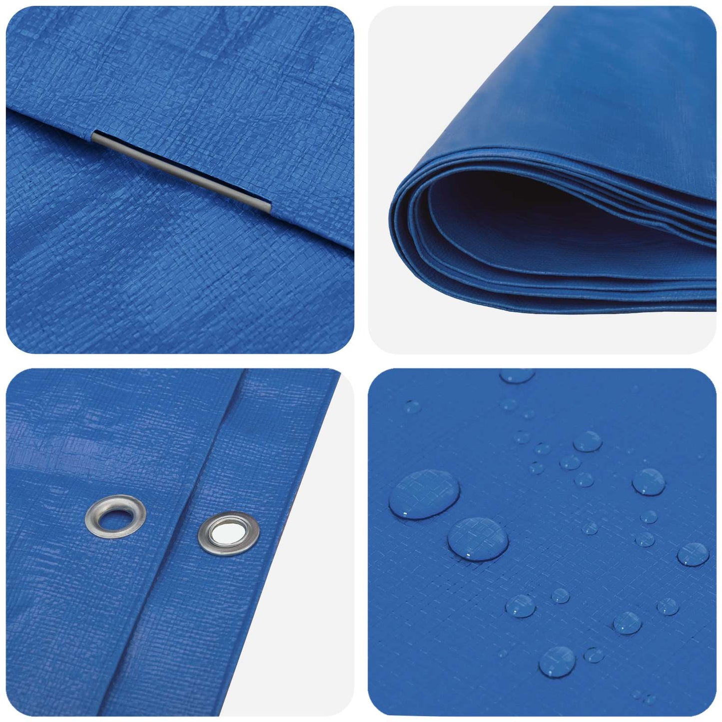 Tarpaulin with Eyelets Blue 3 x 3 m 260 gsm PE