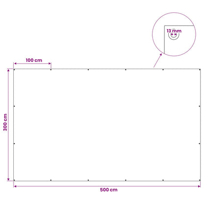 Tarpaulin with Eyelets Blue 3 x 5 m 260 gsm PE