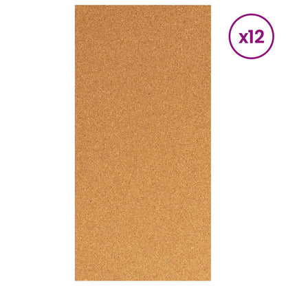 Cork Sheet 12 pcs 100 x 50 x 0.5 cm Cork Brown