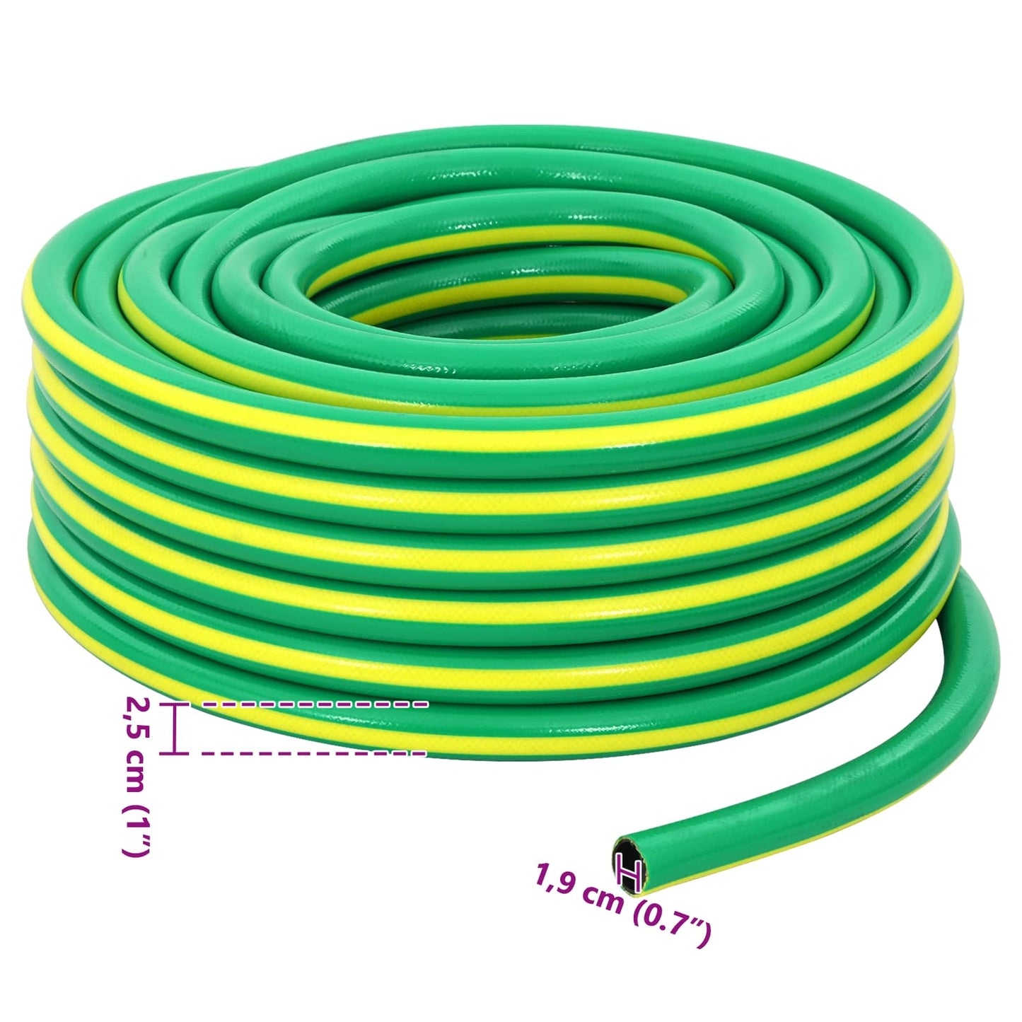 Garden Hose 5-Ply Green and Yellow 3 / 4'' 100 m PVC