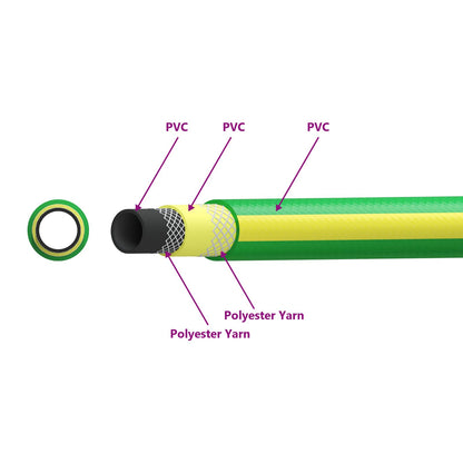 Garden Hose 5-Ply Green and Yellow 1" 10 m PVC