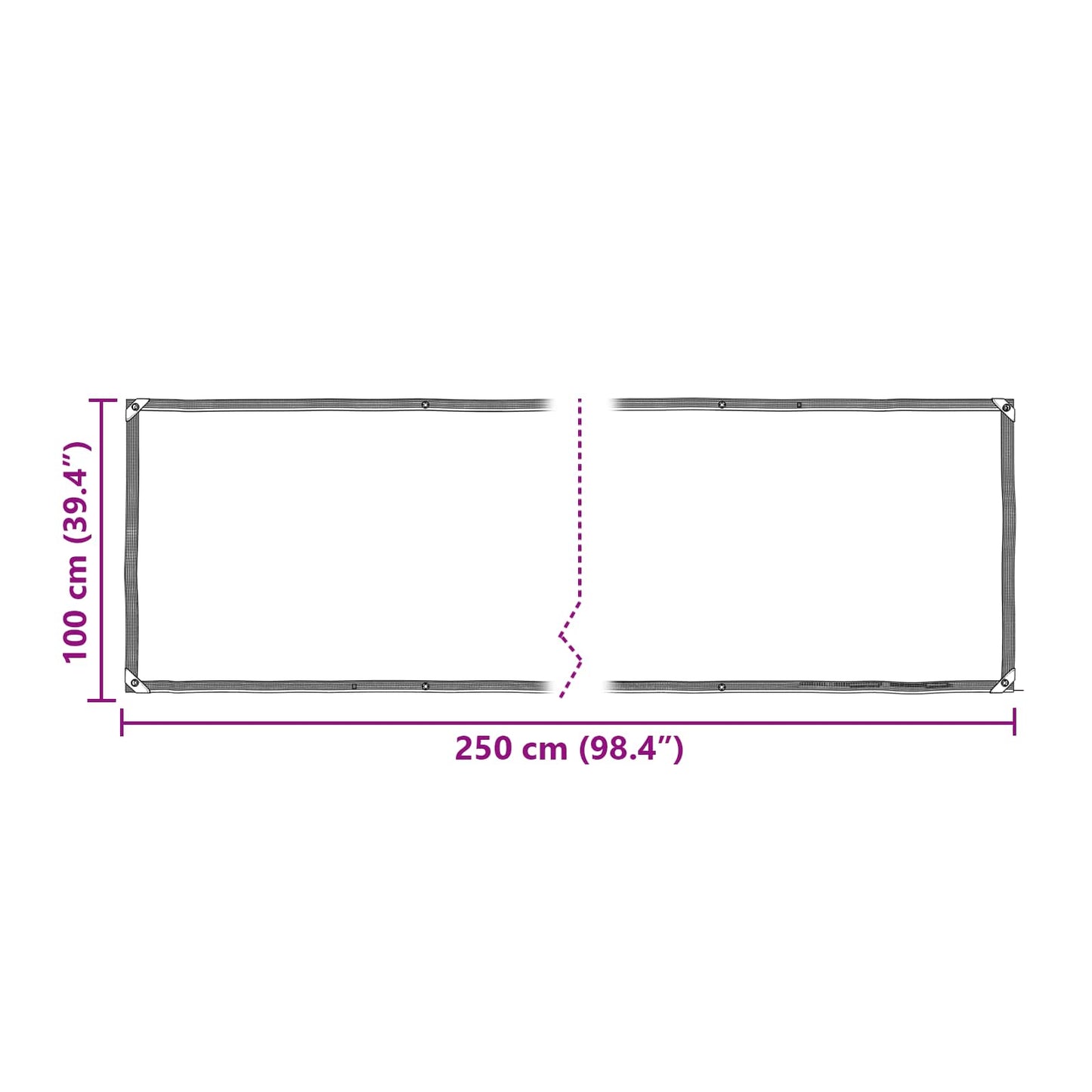 Tarpaulin Transparent 2.5 x 1 m PE