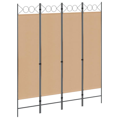 4-Panel Room Divider Beige 160 x 180 cm Fabric