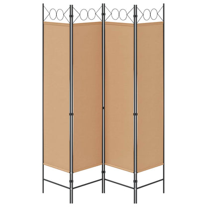 4-Panel Room Divider Beige 160 x 180 cm Fabric