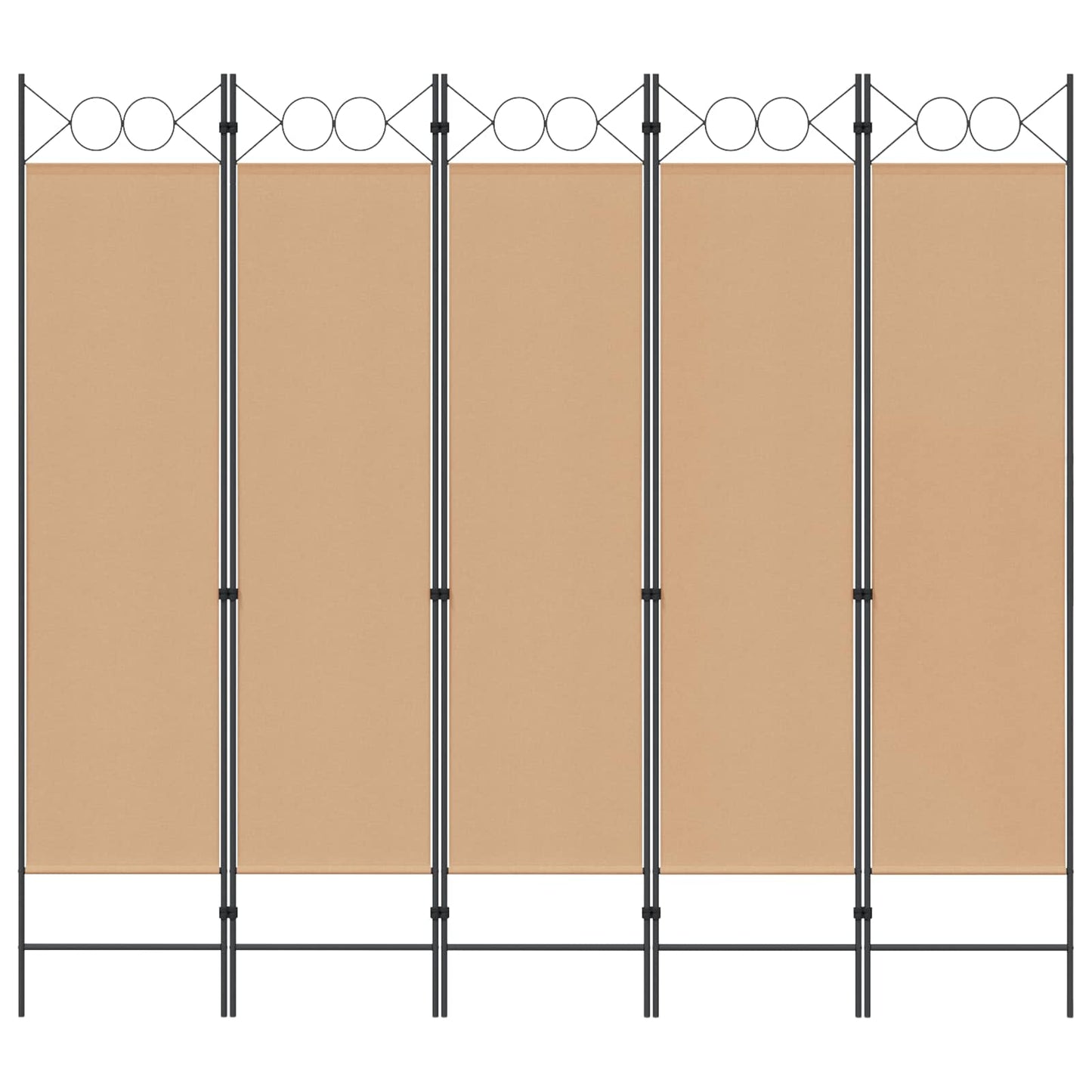 5-Panel Room Divider Beige 200 x 180 cm Fabric