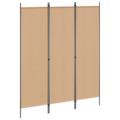 3-Panel Room Divider Beige 150 x 180 cm Fabric