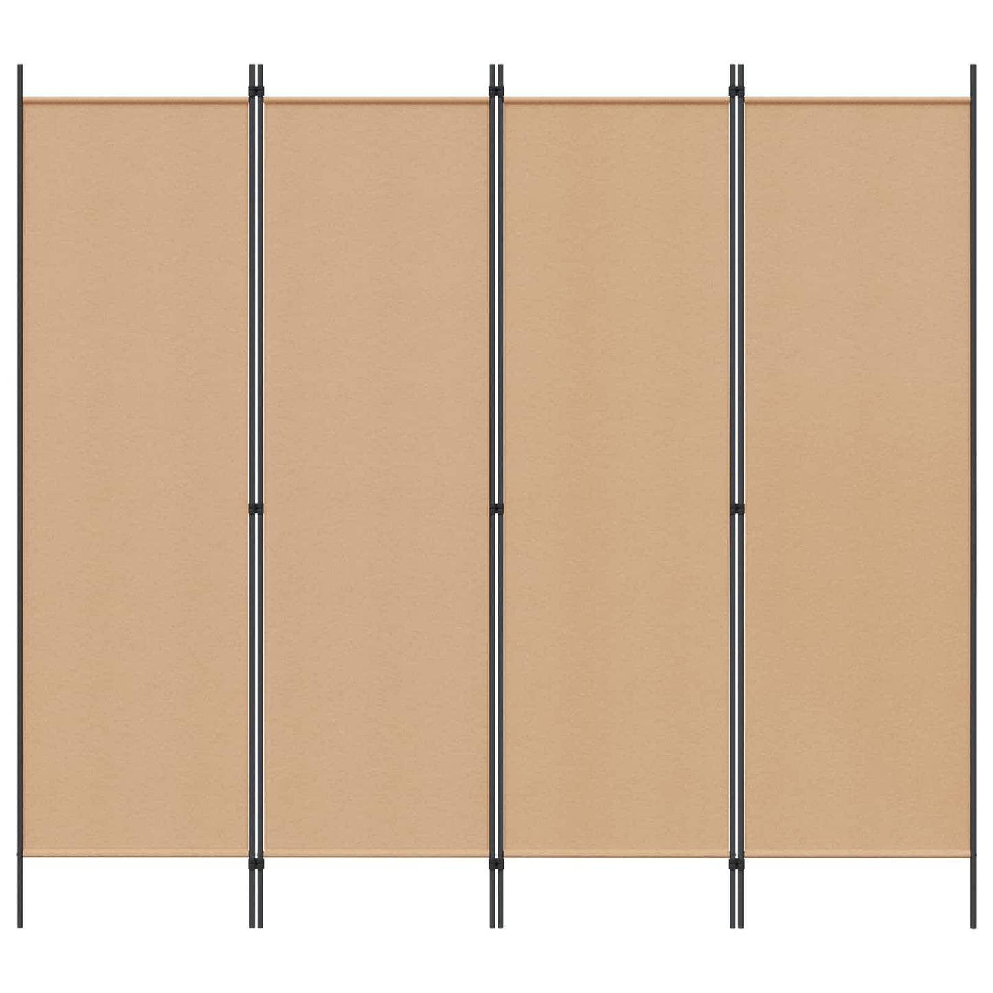 4-Panel Room Divider Beige 200 x 180 cm Fabric
