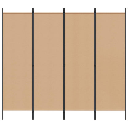 4-Panel Room Divider Beige 200 x 180 cm Fabric