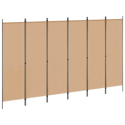 6-Panel Room Divider Beige 300 x 180 cm Fabric