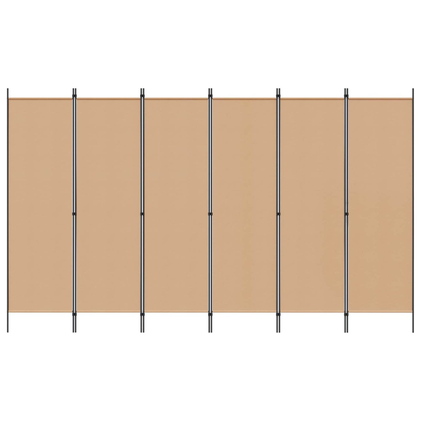 6-Panel Room Divider Beige 300 x 180 cm Fabric
