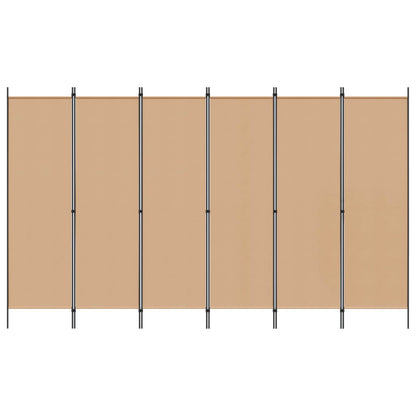 6-Panel Room Divider Beige 300 x 180 cm Fabric