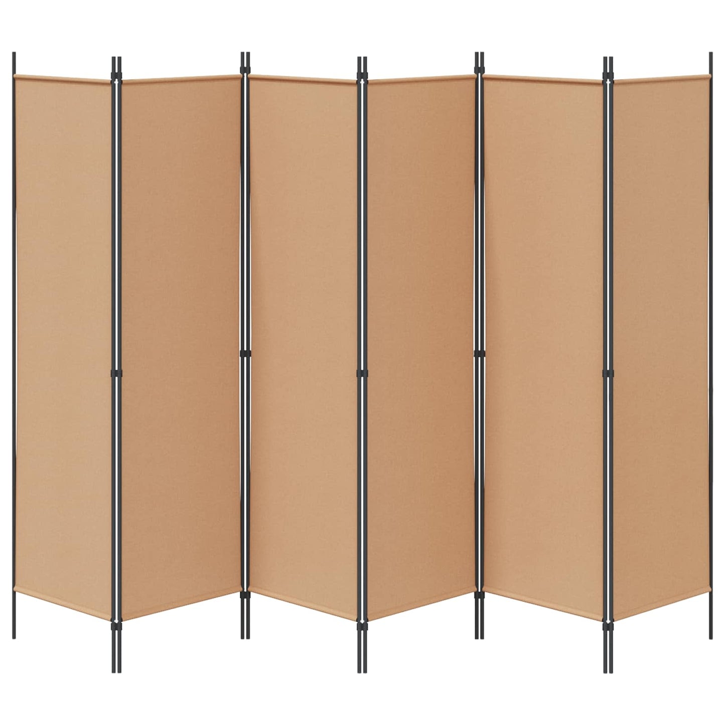 6-Panel Room Divider Beige 300 x 180 cm Fabric