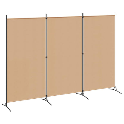 3-Panel Room Divider Beige 260 x 180 cm Fabric