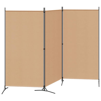 3-Panel Room Divider Beige 260 x 180 cm Fabric