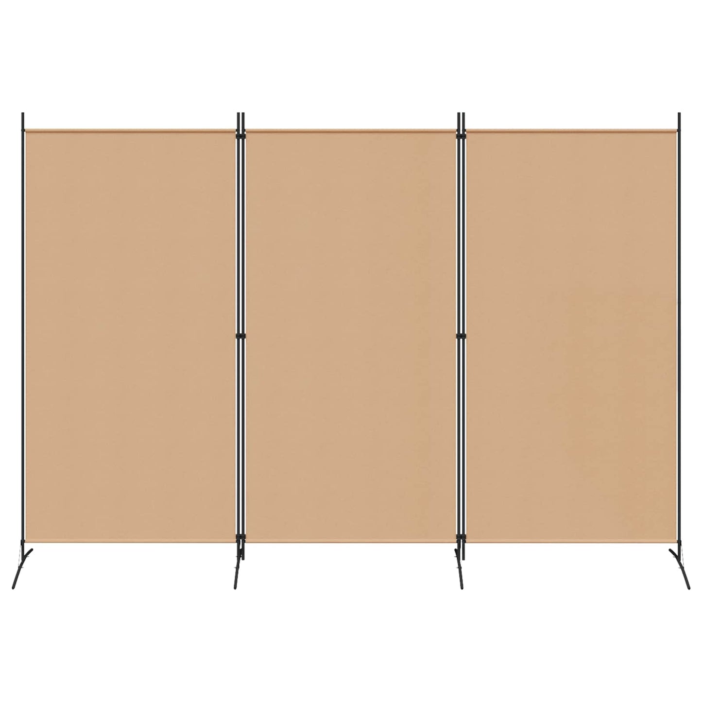 3-Panel Room Divider Beige 260 x 180 cm Fabric