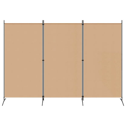 3-Panel Room Divider Beige 260 x 180 cm Fabric