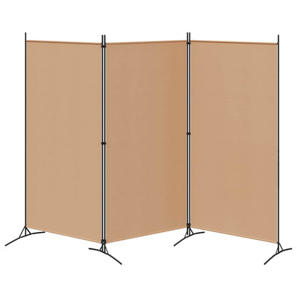 3-Panel Room Divider Beige 260 x 180 cm Fabric