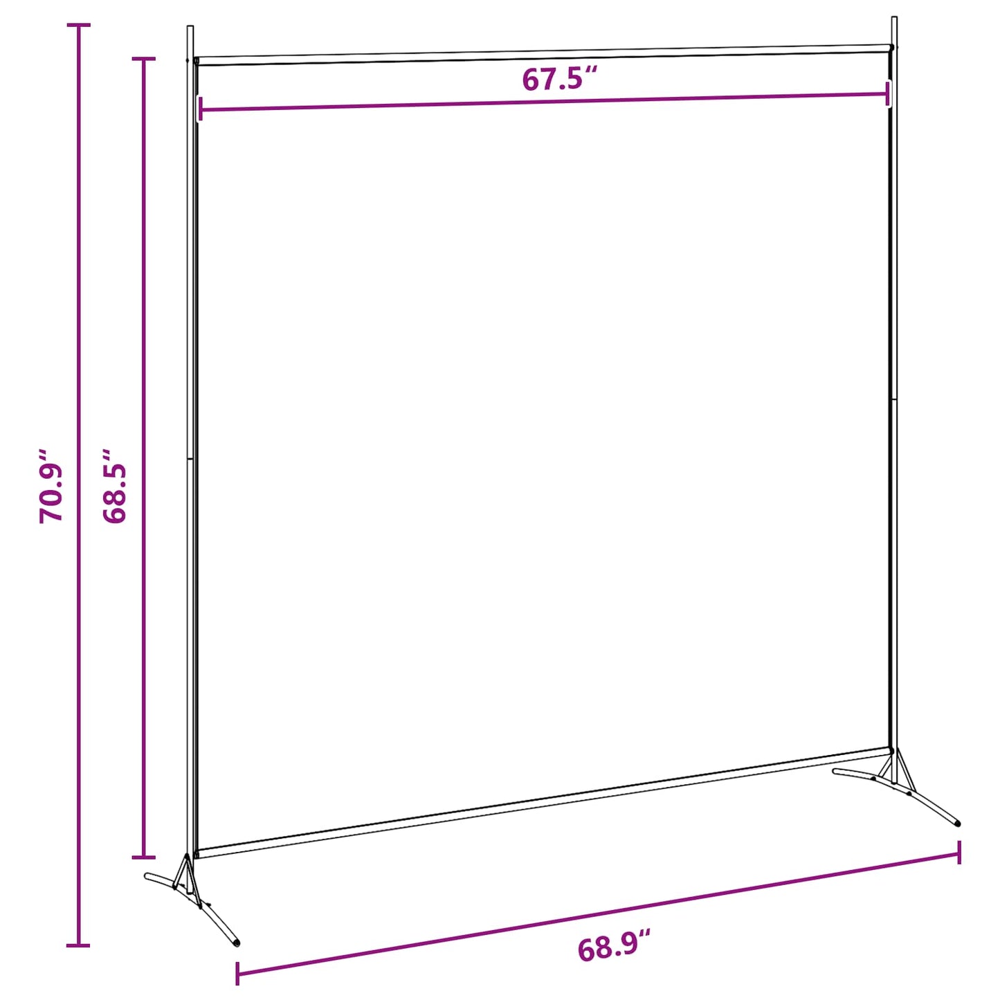 Single Panel Room Divider Beige 175 x 180 cm Fabric